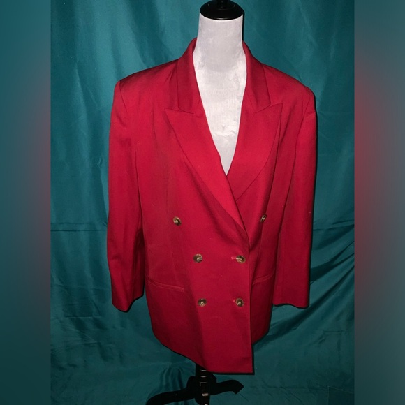 Liz Claiborne COLLECTION, WOMENS’ SIZE 14 DOUBLE BREASTED BLAZER, 100% WOOL, EUC - Picture 1 of 3